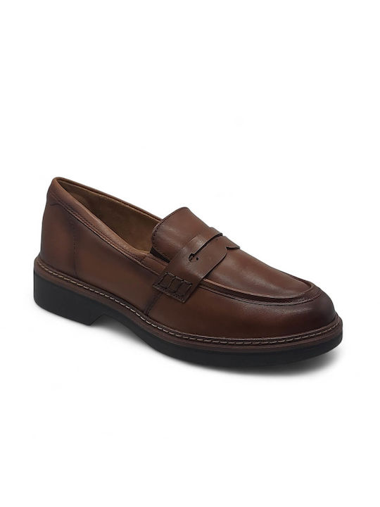 Tamaris Leather Women's Moccasins in Brown Color