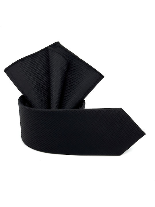 Legend Accessories Σετ Ανδρικής Γραβάτας σε Μαύρο Χρώμα