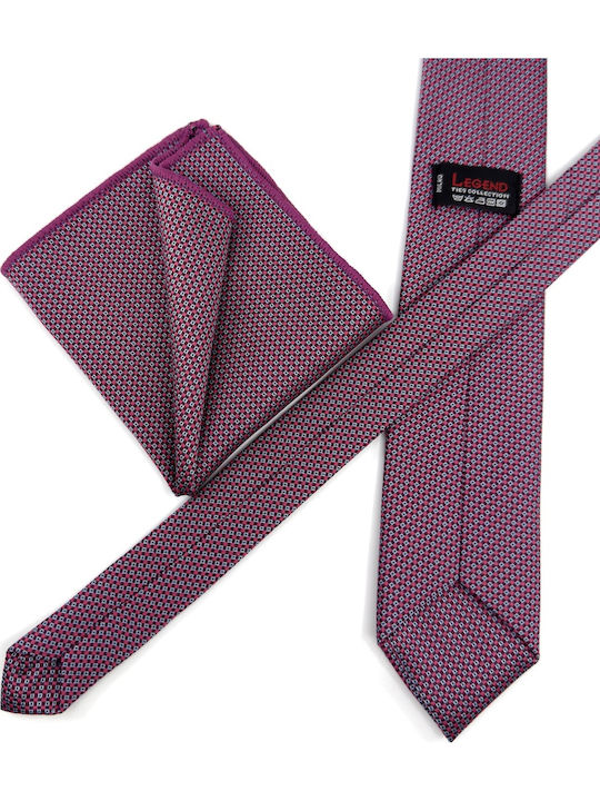 Legend Accessories Men's Tie Set Printed in Red Color