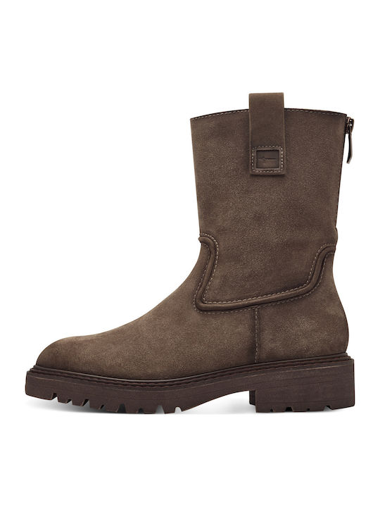 Leather Women's Ankle Boots Brown