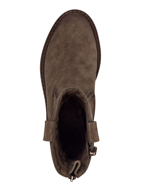 Leather Women's Ankle Boots Brown