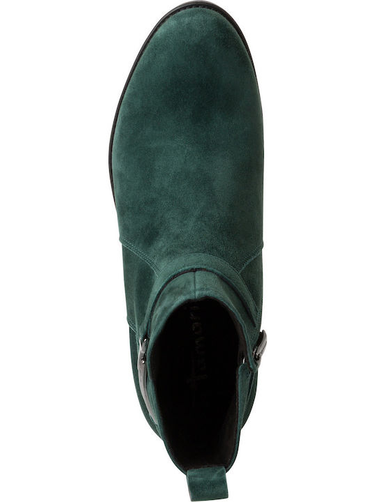 Leder Stiefeletten Damen Grün