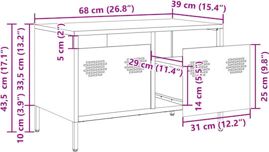 Έπιπλο Τηλεόρασης Μεταλλικό Ροζ Μ68xΠ39xΥ43.5cm