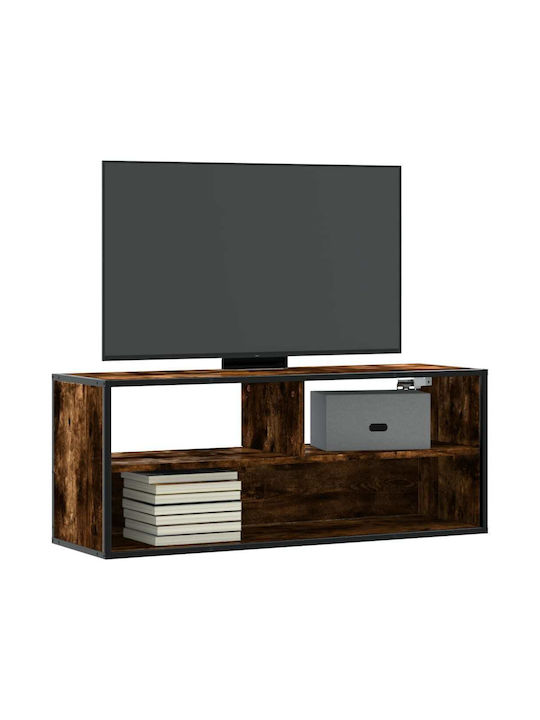 TV-Ständer aus Metall & Rauch Eiche M100xT31xH39.5cm