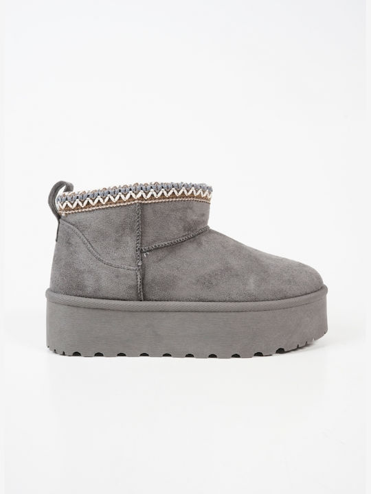 Piazza Shoes Women's Ankle Boots with Fur Gray