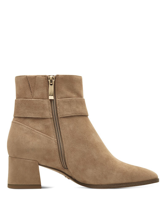 Tamaris Leder Damen Knöchelstiefel Beige