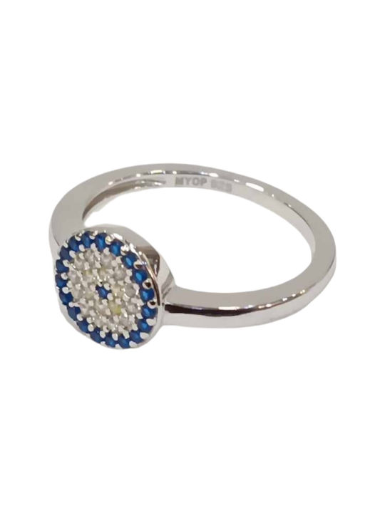 Prince Silvero Ring with Zircon made of Silver Gold Plated