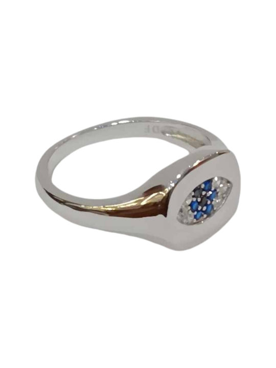 Prince Silvero Ring with Zircon made of Silver Gold Plated