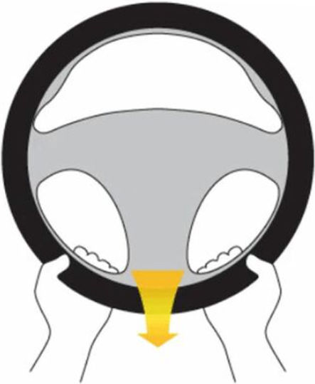 Car Steering Wheel Cover with Diameter 38cm made of Leatherette Black with Black Stitching