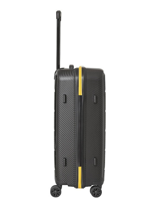 CAT Nested Large Travel Suitcase Hard Black with 4 Wheels Height 70cm 84379-01
