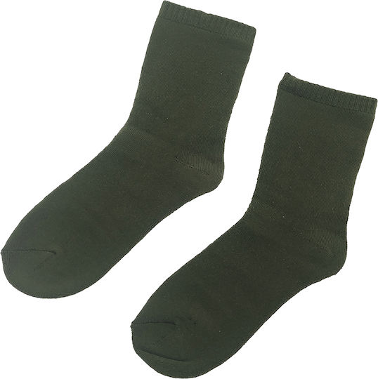 Ανδρικές Κάλτσες Πετσετέ Στρατιωτικές Βαμβακερές Μονόχρωμες 1 Ζευγάρι Νο.41-46 Χακί