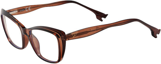 Vieste Women's Metal Blue Light Blocking Glasses in Brown Color