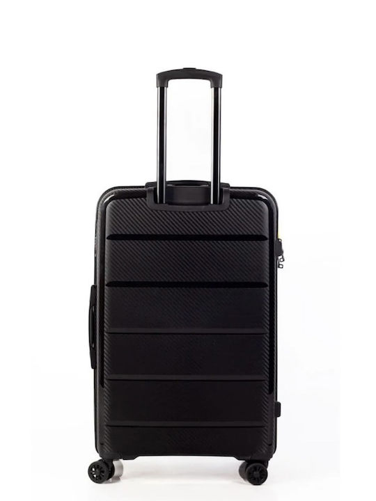 CAT Nested Medium Travel Suitcase Hard Black with 4 Wheels Height 60cm 84379-01