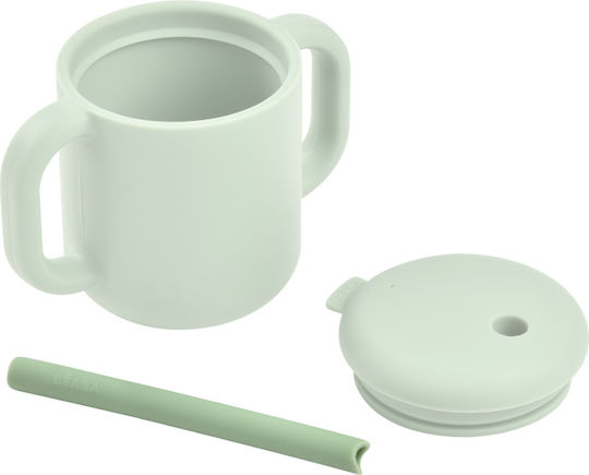 Beaba Sage Green Silicone Straw Training Cup Accessory Set