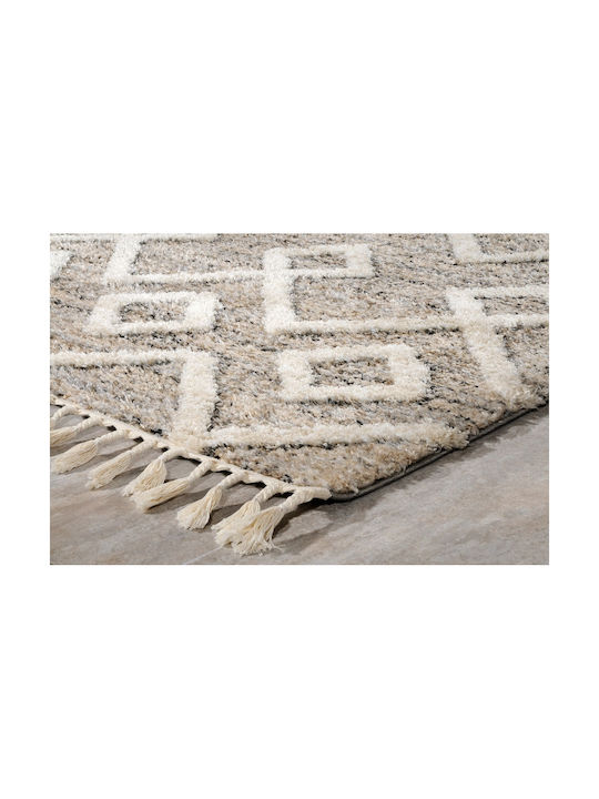 Tzikas Carpets 37336 Handmade Rug Round with Fringes Beige