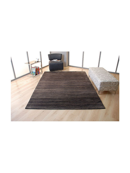 Handmade Rug Rectangular Wool Lila