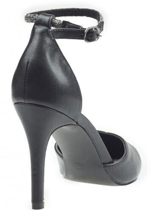 Verde Synthetic Leather Black Medium Heels