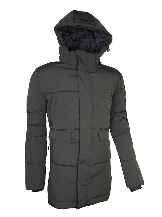 Double Men's Puffer Jacket Windproof Gray