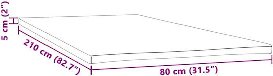 vidaXL Mattress Topper Single Foam with Removable Cover 80x210x5cm