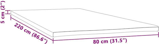 vidaXL Mattress Topper Single Foam with Removable Cover 80x220x5cm