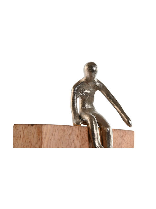 Decorative Figure Home Esprit Brown Silver Natural 15 X 10 X 39 Cm