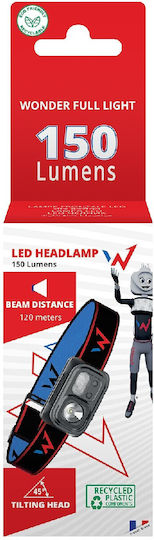 Wonder Rechargeable Headlamp LED IP44 with Maximum Brightness 150lm Black