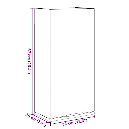 vidaXL Bathroom Cabinet L32xW20xH67cm Gray