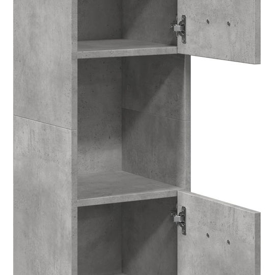 vidaXL Wall Hung Cabinet Bathroom Column Cabinet L30xD30xH130cm Gray