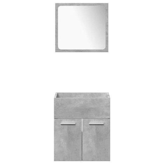 vidaXL Waschtisch mit Waschbecken, Spiegel & Säule L42xB18xH39cm Grey Concrete
