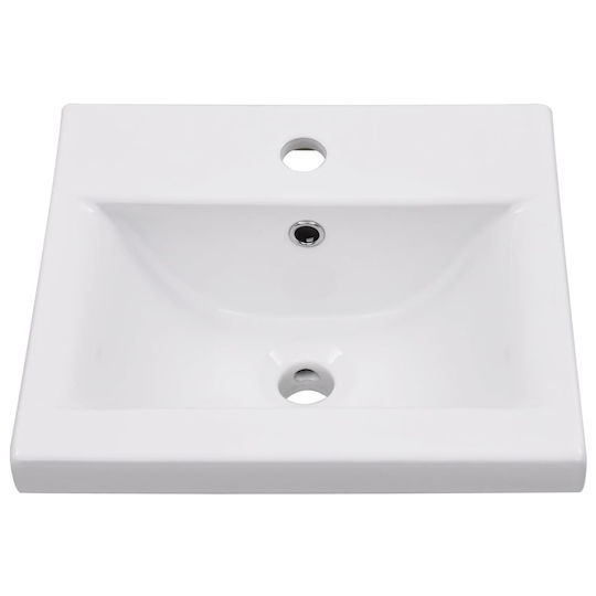 vidaXL Waschtisch mit Waschbecken, Spiegel & Säule L42xB18xH39cm Grey Concrete