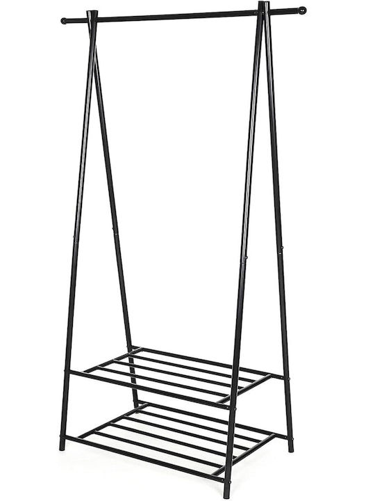 Songmics Floor Garment Rack made of Metal Black 88x41x155cm