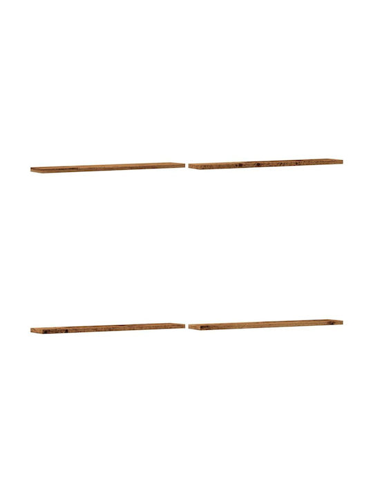 Ράφια Τοίχου Καφέ (4τμχ) 60x20x1.5εκ.