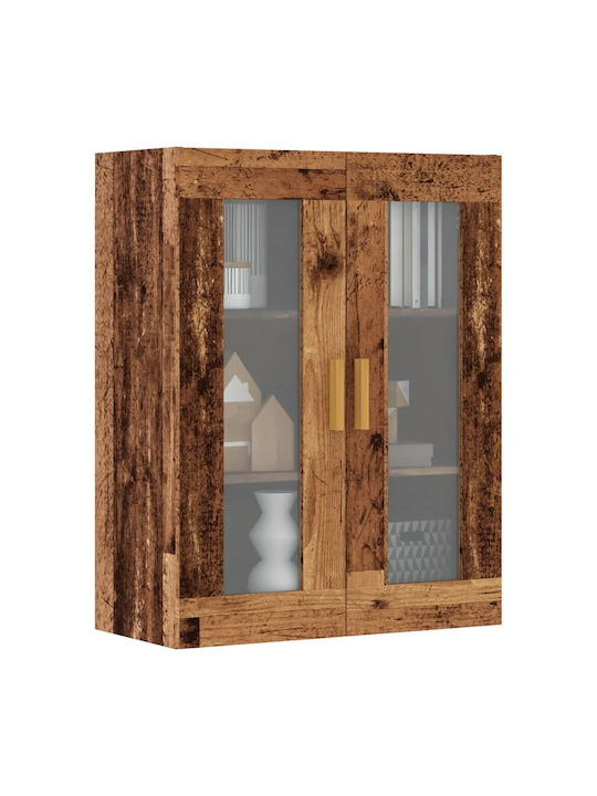 Wand Wohnzimmer Vitrine aus Spanplatte mit Glas Coffee 69.5x34x90cm