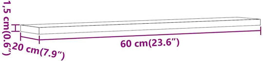 Ράφια Καφέ (4τμχ) 60x20x1.5εκ.