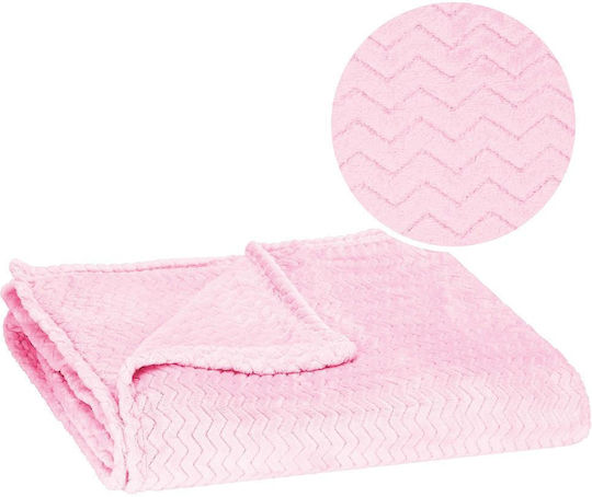Velvet Blanket Double 200x220cm Pink