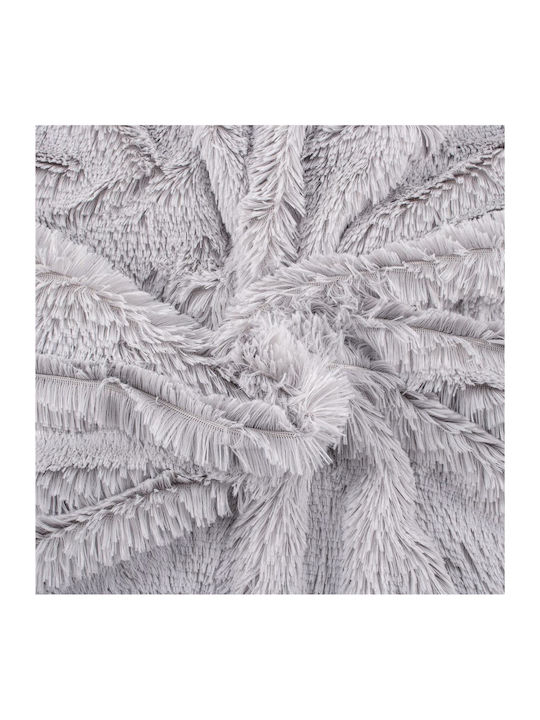Κουβέρτα Γούνινη Μονή 160x200εκ. Light Gray