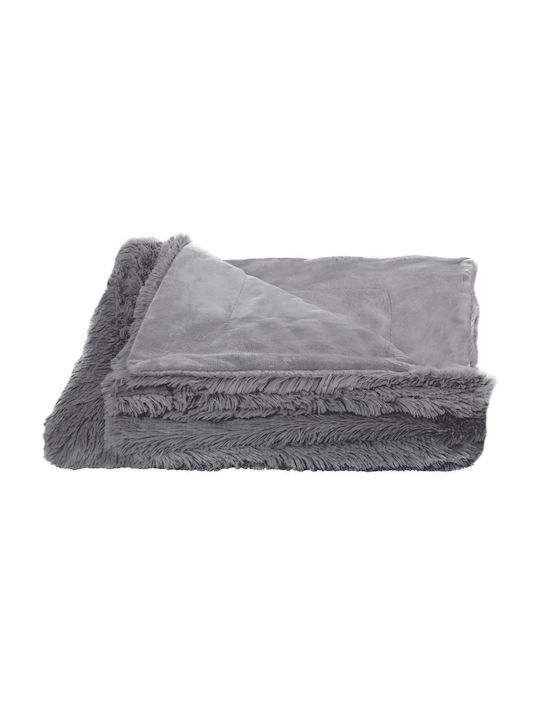 Κουβέρτα Γούνινη Διπλή 200x220εκ. Gray