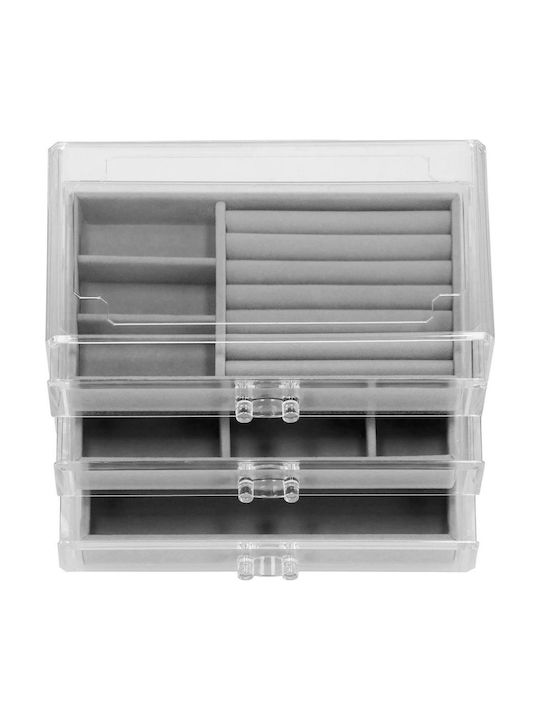 Кутия За Бижутерии С Чекмедже Прозрачна 23x14x11см