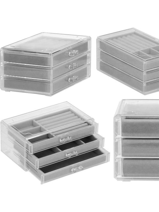 Кутия За Бижутерии С Чекмедже Прозрачна 23x14x11см