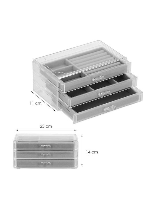 Кутия За Бижутерии С Чекмедже Прозрачна 23x14x11см