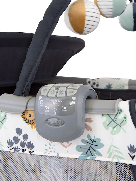 Graco Contour Electra Laufstall 2 Ebenen mit Wickeltisch & Matratze Crib Into the Wild 92.5x65cm
