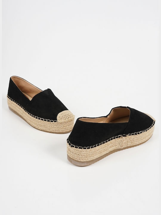 Piazza Shoes Women's Suede Espadrilles Black