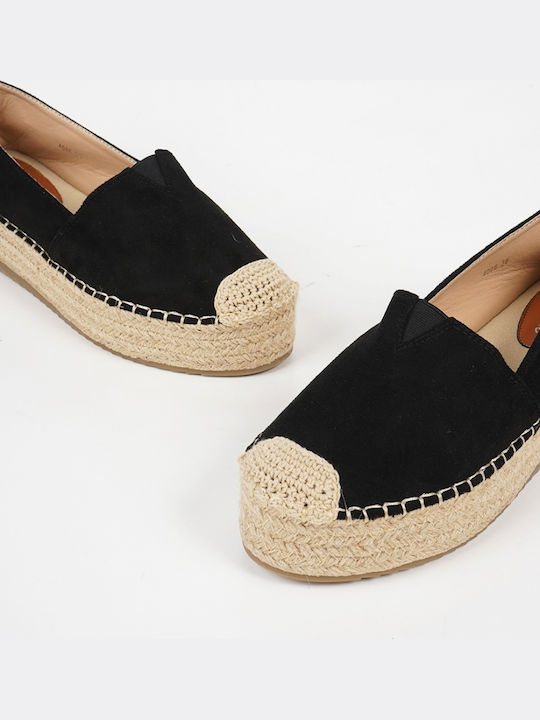 Women's Suede Espadrilles Black