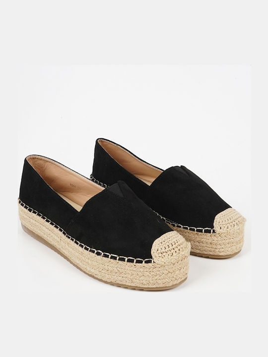 Women's Suede Espadrilles Black