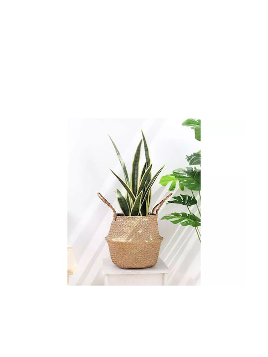 Decorative Wicker Basket Beige 32x36cm