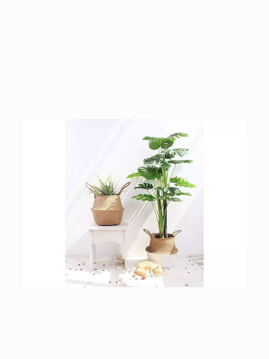 Decorative Wicker Basket Beige 32x36cm