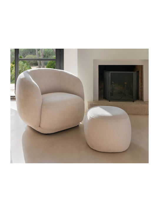Πουφ Σκαμπό Audry White 60x60x41cm