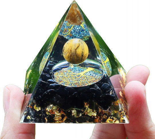Orgonite Pyramid + Led Lamp Base 5cm Crystal Stones Amulet 5cm Hx13