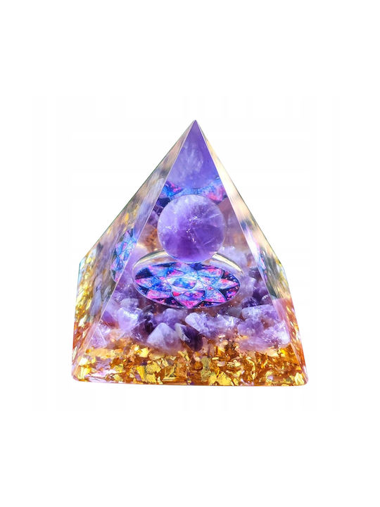 Piramidă Orgonit + Bază Lampă Led 5cm Pietre Cristal Amuletă 5cm Hx04