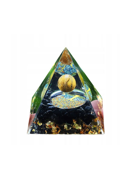 Orgonite Pyramid + Led Lamp Base 5cm Crystal Stones Amulet 5cm Hx13